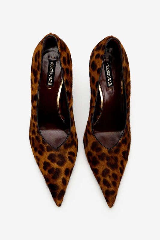 RC Serpentine Pumps aus Leder mit Jaguar-Print JAGUAR SKIN PRINT WKS009-PZC30