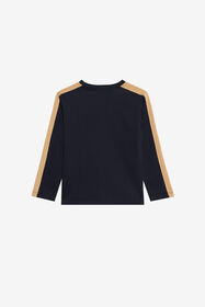 JU Marineblaues Langarm-Top mit Logo BLUE XJT60Y-JD003