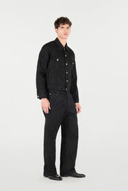 RC Blouson En Denim À Imprimé Python Noir URJ415-4NN53