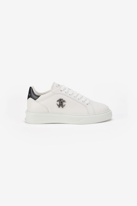 RC White Sneakers With Metallic Crest WHITE TOS00M-PZC15
