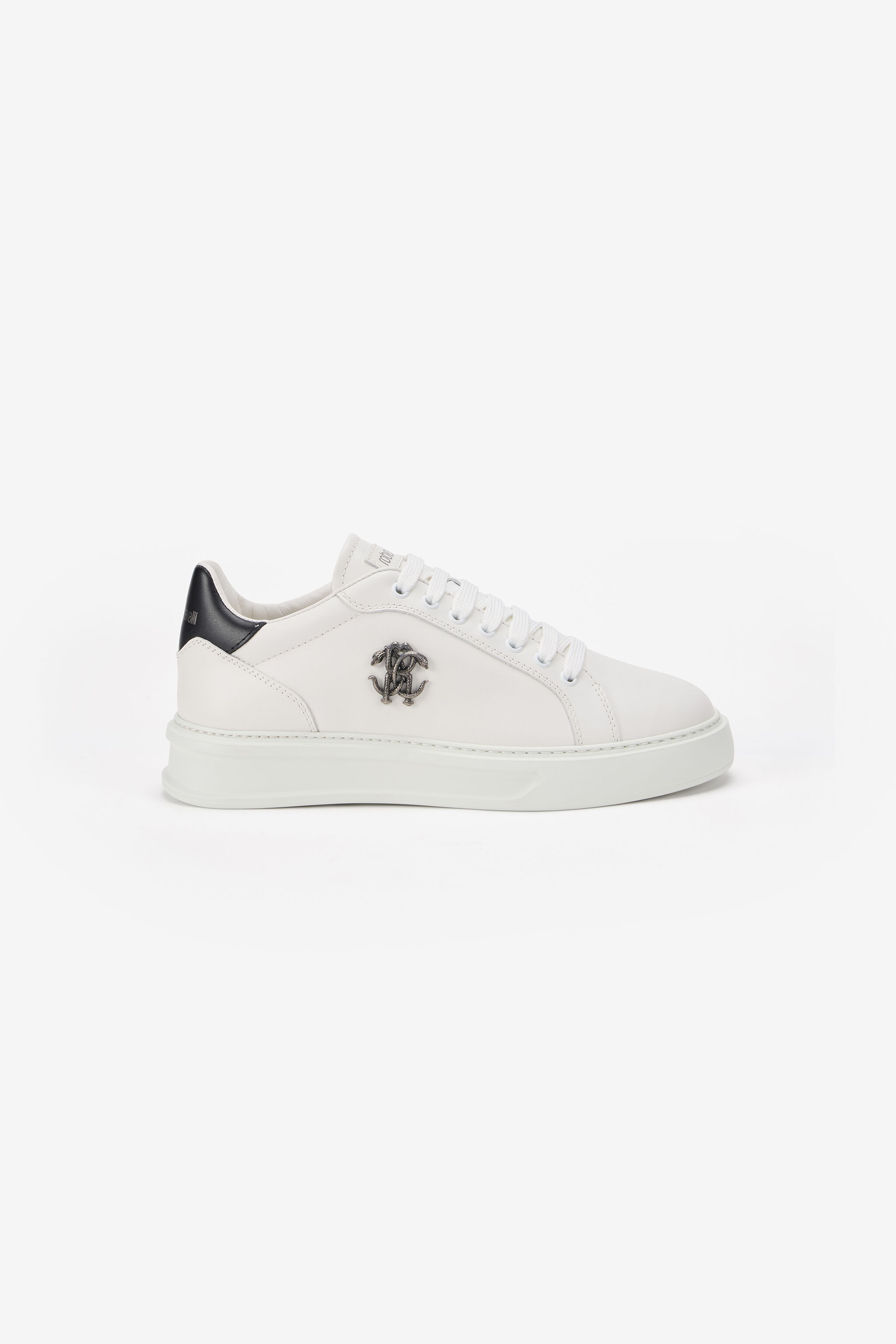 RC White Sneakers With Metallic Crest WHITE TOS00M-PZC15