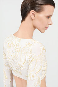 RC Ornamental White Print Top WHITE WQW025-6CR36
