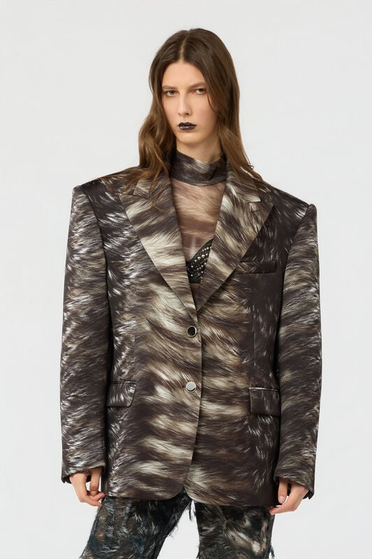 RC Giacca Con Stampa Silver Fur RC Giacca Con Stampa Silver Fur BLACK/BEIGE XWT400-NVT79