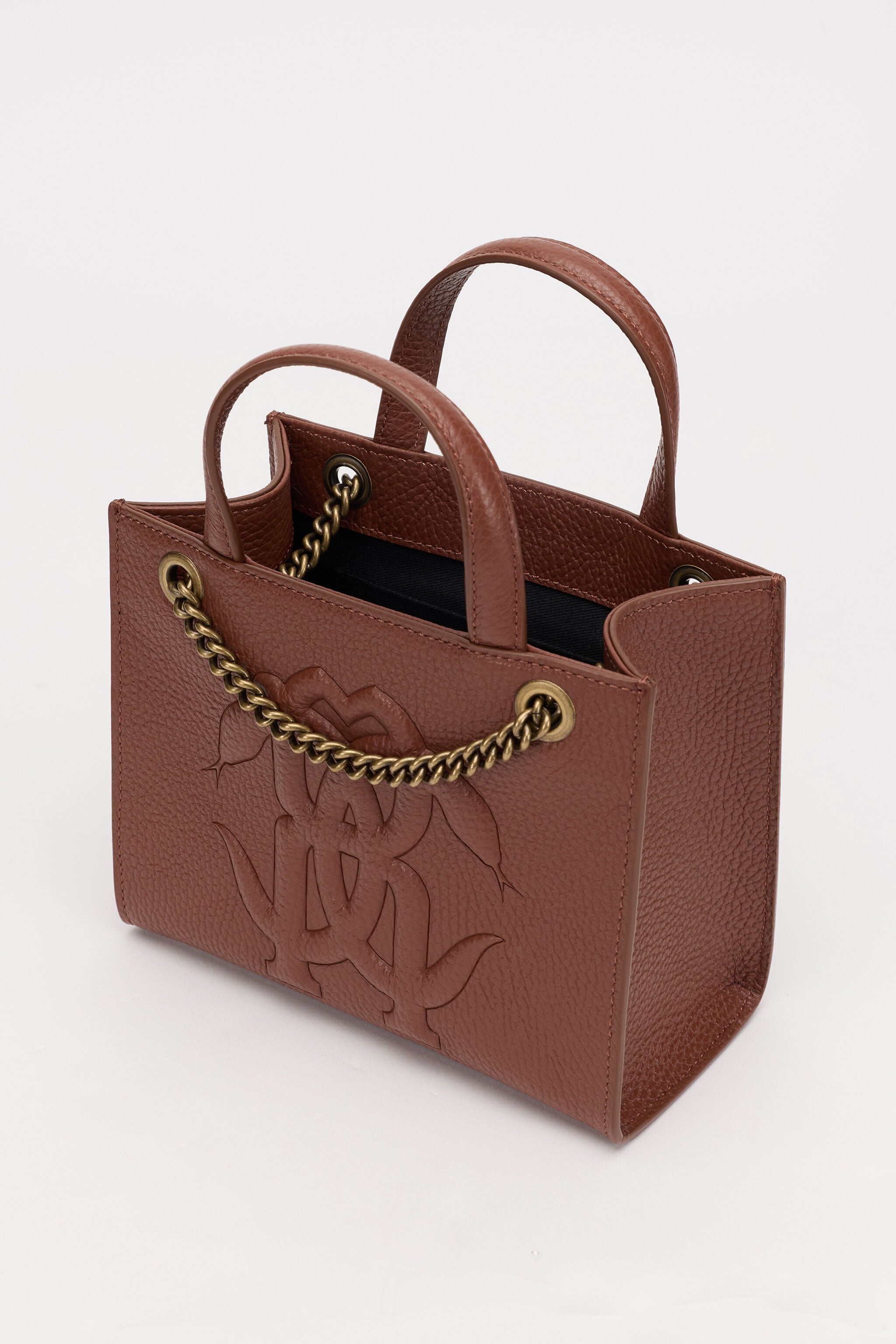 RC Brown Mini Shoulder Bag with Monogram RC RC Brown Mini Shoulder Bag with Monogram RC BRUCIATO ROB00G-PZ098