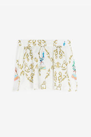 JU Filigree-Print Skirt White RJT300-7GG82
