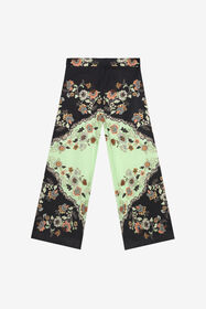 JU Weite Hose mit Kimono-Print GREEN/BLACK XJT22P-7HT67