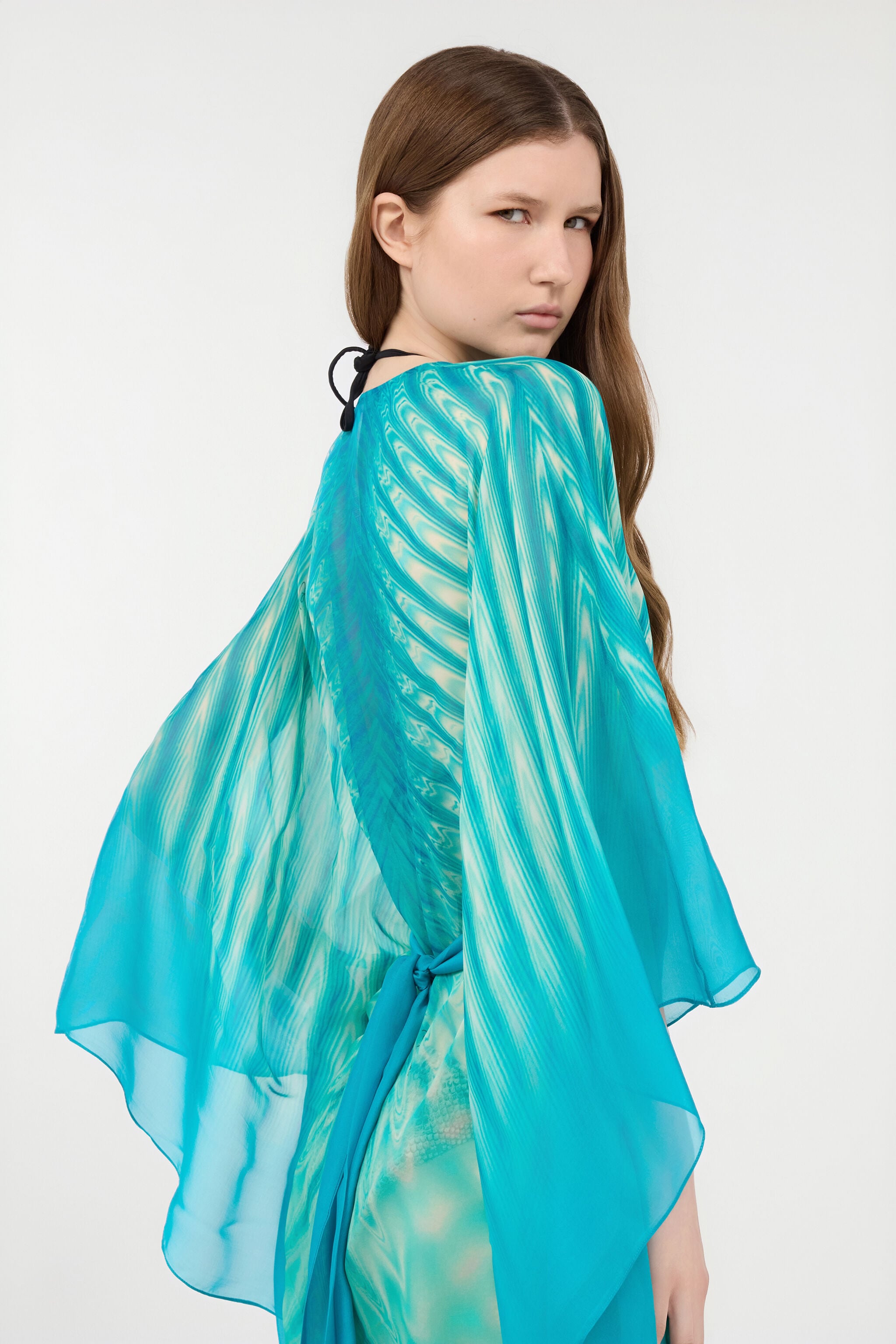 RC Long Caftan With Optical Glass Print RC Long Caftan With Optical Glass Print Light green UKW011-HNN76