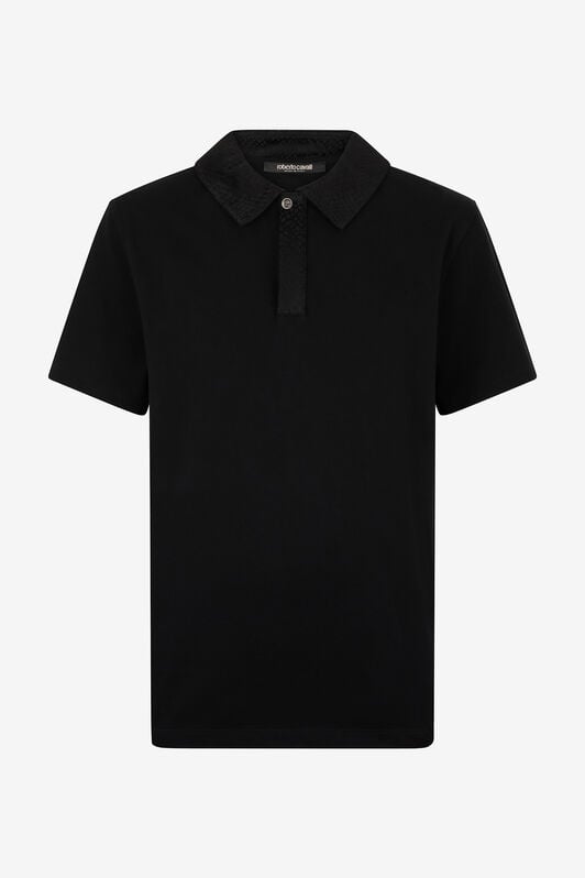 RC Polo With Snake Scale Embellishment RC Polo With Snake Scale Embellishment Black URT64G-KB002