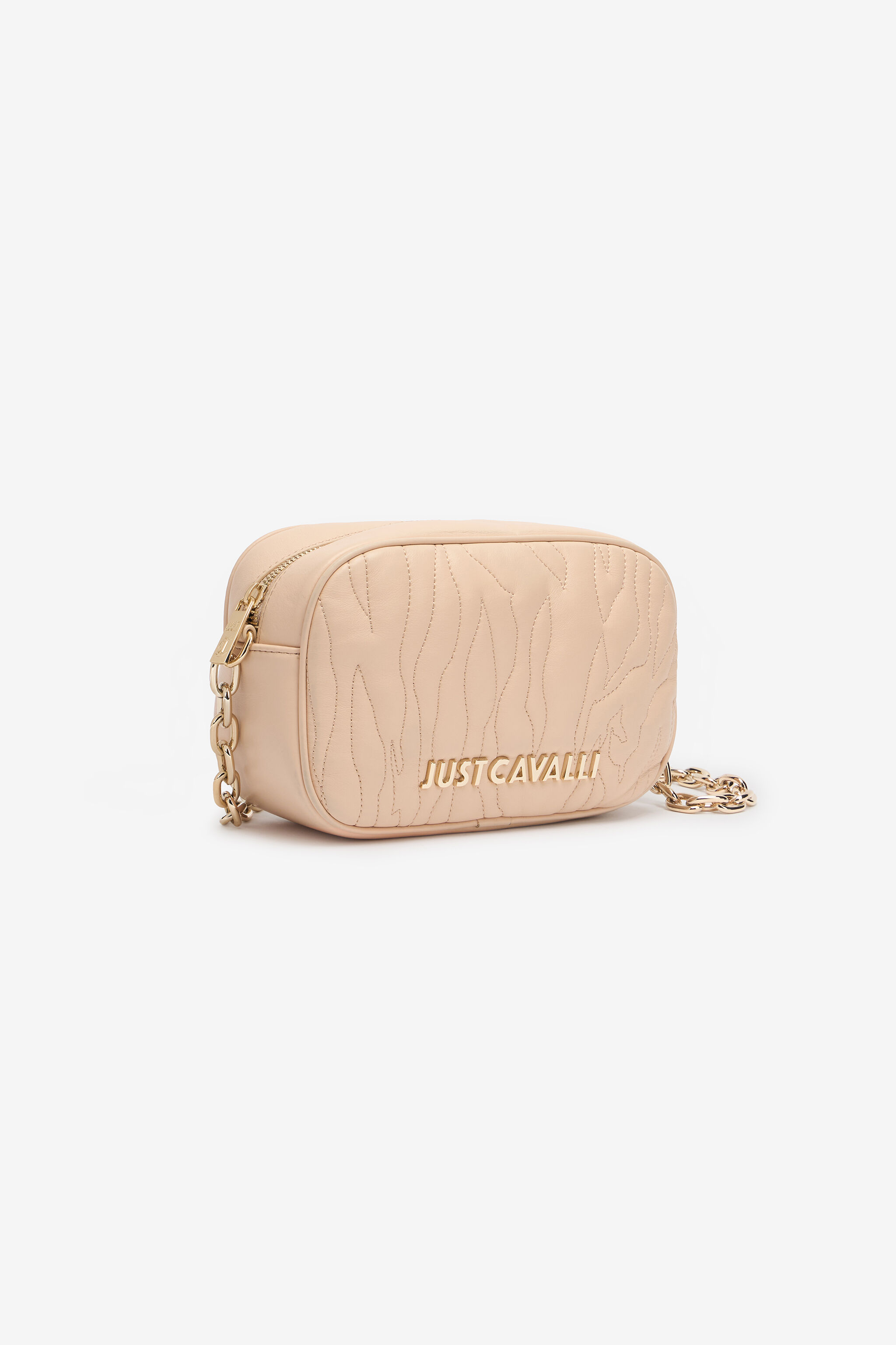 JC Top-Stitched Camera Bag With Logo Light Brown UFB065-UF434