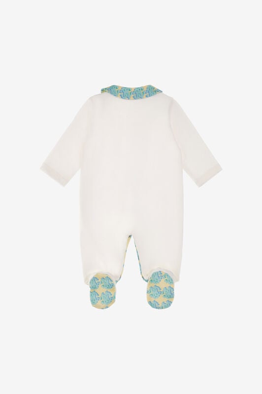 JU RC Monogram embroidery babygrow set JU RC Monogram embroidery babygrow set Weiß SJT844-JD001