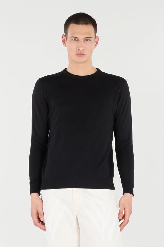 RC Pullover Mit Rundhalsausschnitt Aus Wolle RC Pullover Mit Rundhalsausschnitt Aus Wolle Schwarz POM60D-MQ001