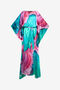 RC Robe longue en soie à imprimé marbré multicolore RC Robe longue en soie à imprimé marbré multicolore VERDE/ROSA VWT180-TYR79