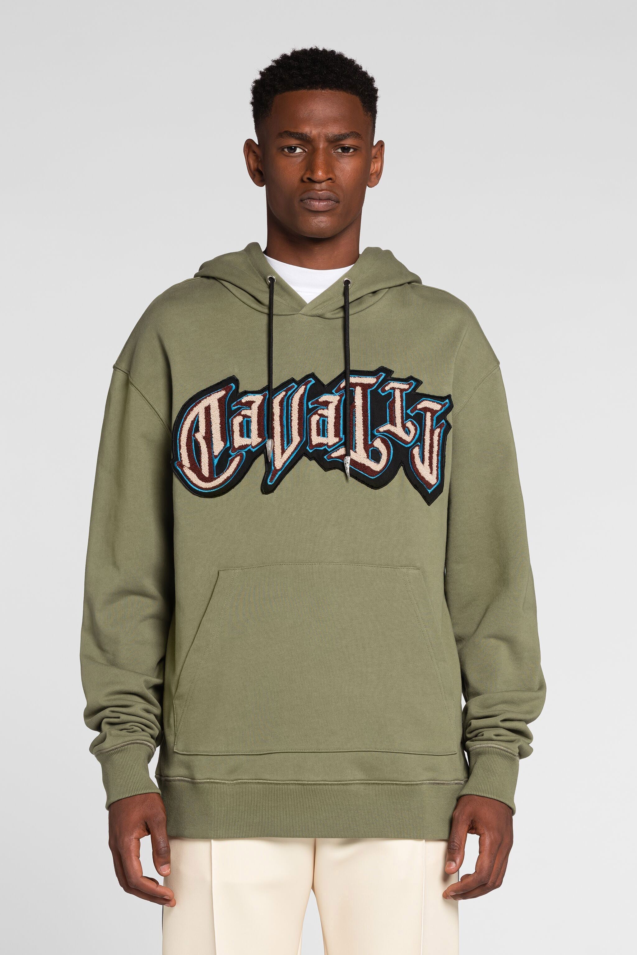 RC Logo-patch cotton hoodie RC Logo-patch cotton hoodie Green QRT69A-CF050