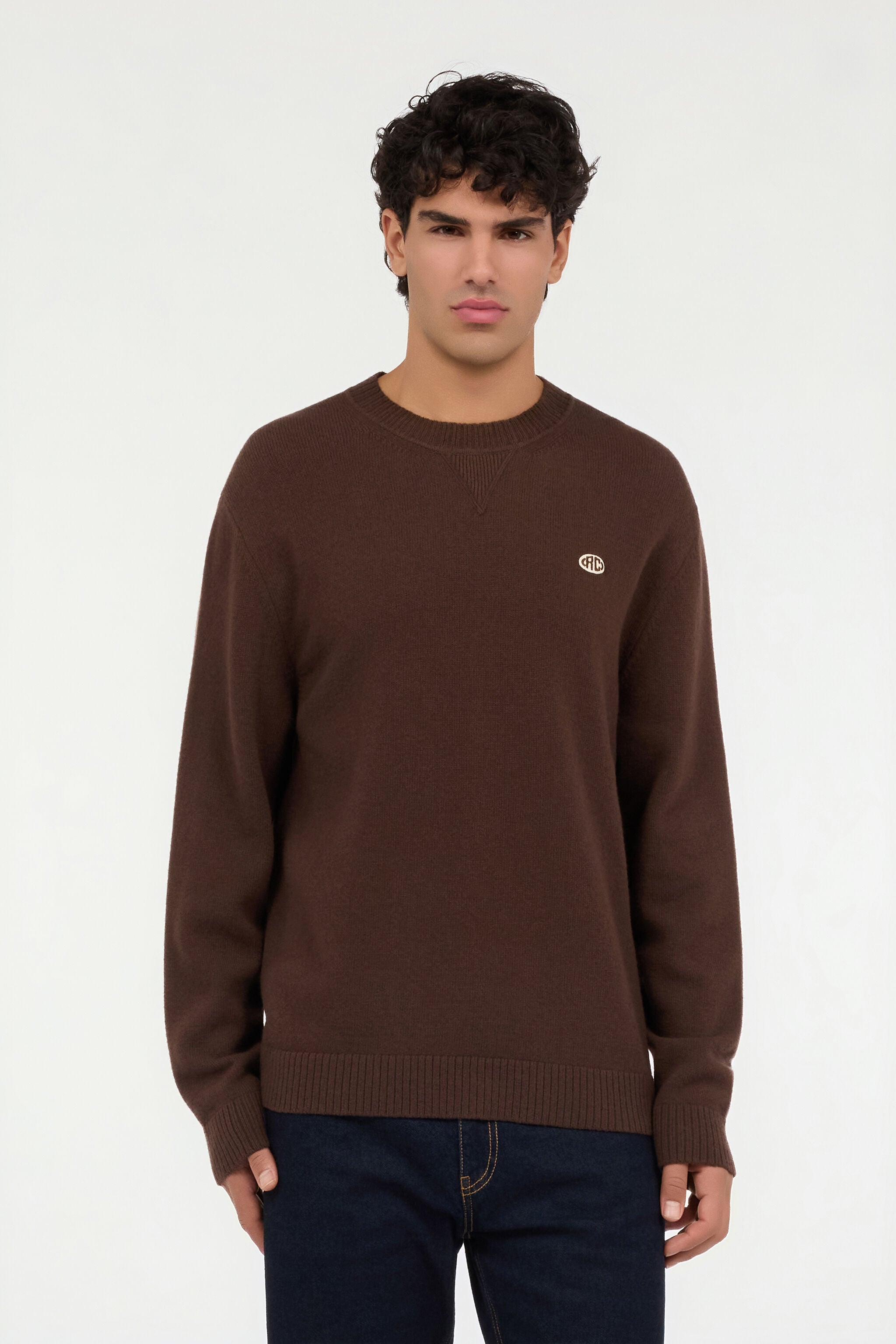 RC Chocolate sweater with RC monogram RC Chocolate sweater with RC monogram CHOCOLATE VRM607-MQ016