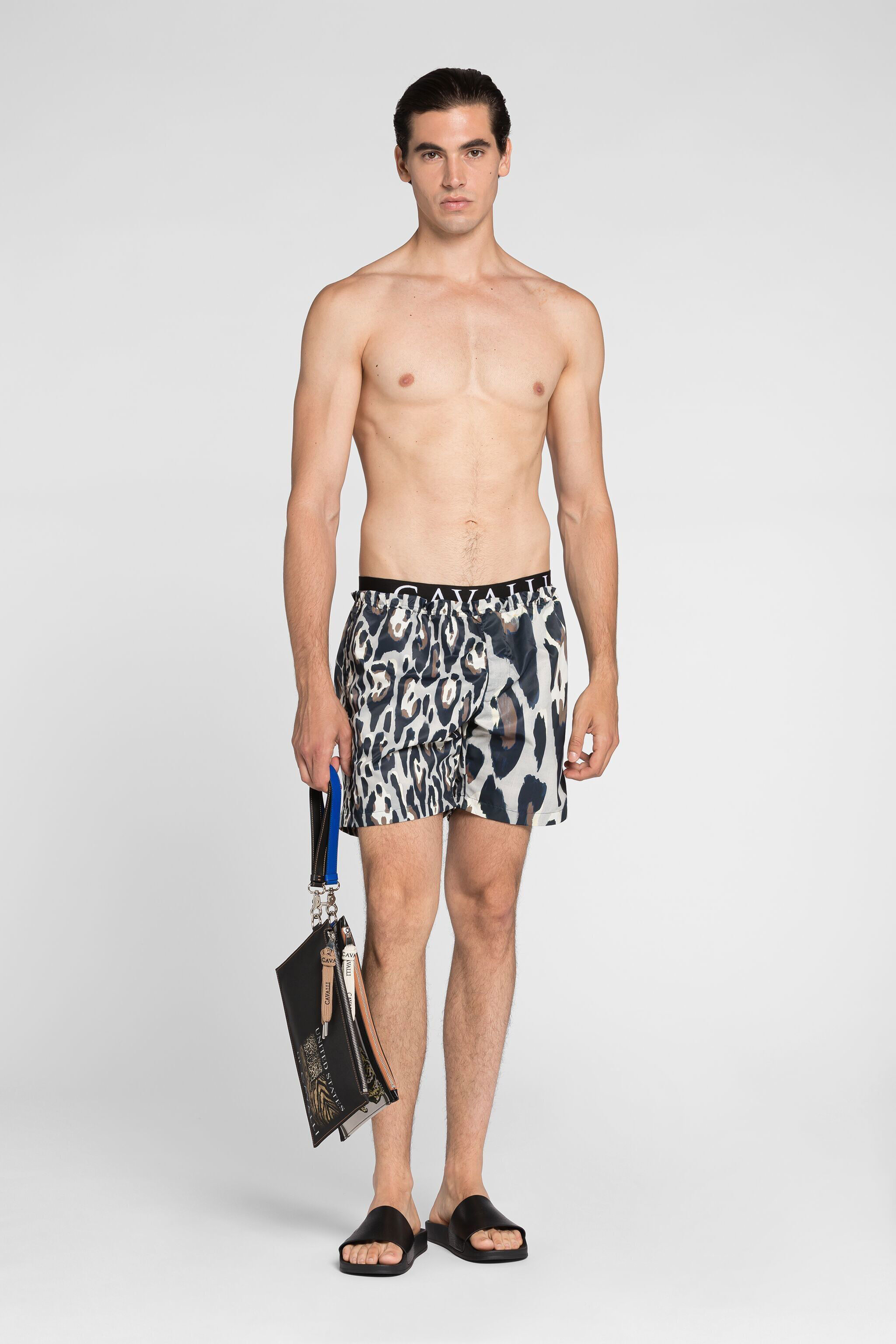 RC Badeshorts mit Jaguardruck und Logo RC Badeshorts mit Jaguardruck und Logo Grau QRH00L-5RF54