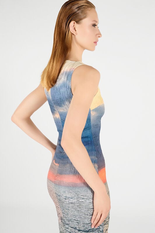 RC Sunrise Print Long Dress RC Sunrise Print Long Dress Blue/Orange UWT109-4QN96