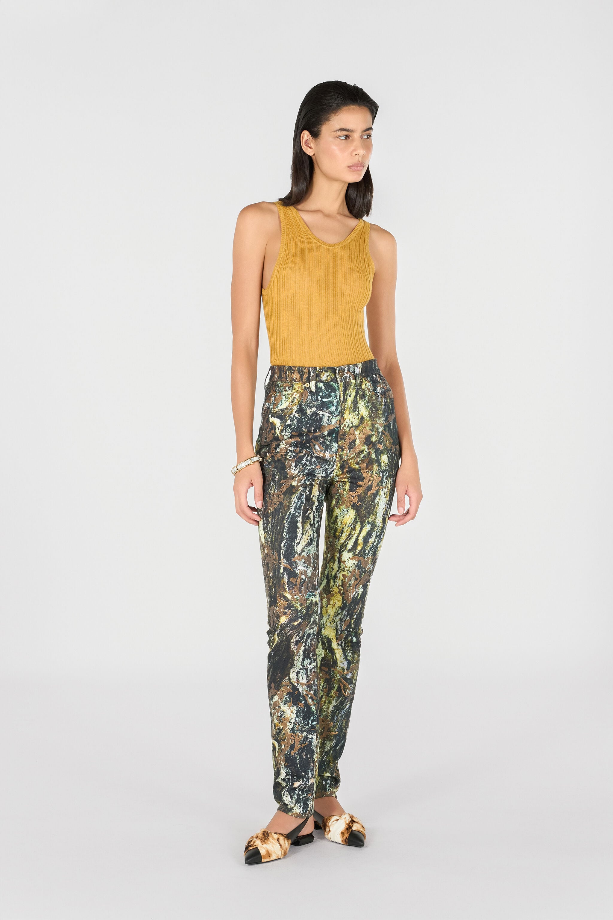 RC Skinny trousers with Marble print RC Skinny trousers with Marble print Dark green TWJ233-DAN35