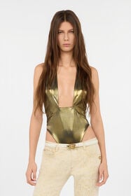 RC Costume Intero Dorato Con Scollo Geometrico GOLD WWW002-JE032