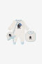 JU RC Monogram embroidery babygrow set JU RC Monogram embroidery babygrow set Bleu clair SJT857-JD001