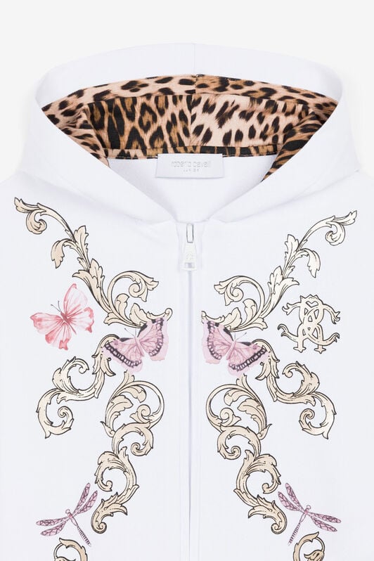 JU Filigree-Print Cotton Zip Hoodie JU Filigree-Print Cotton Zip Hoodie White QJT907-CF050
