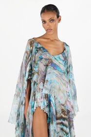 RC Mermaid Print Long Dress Blue/Silver UWT106-CKN92