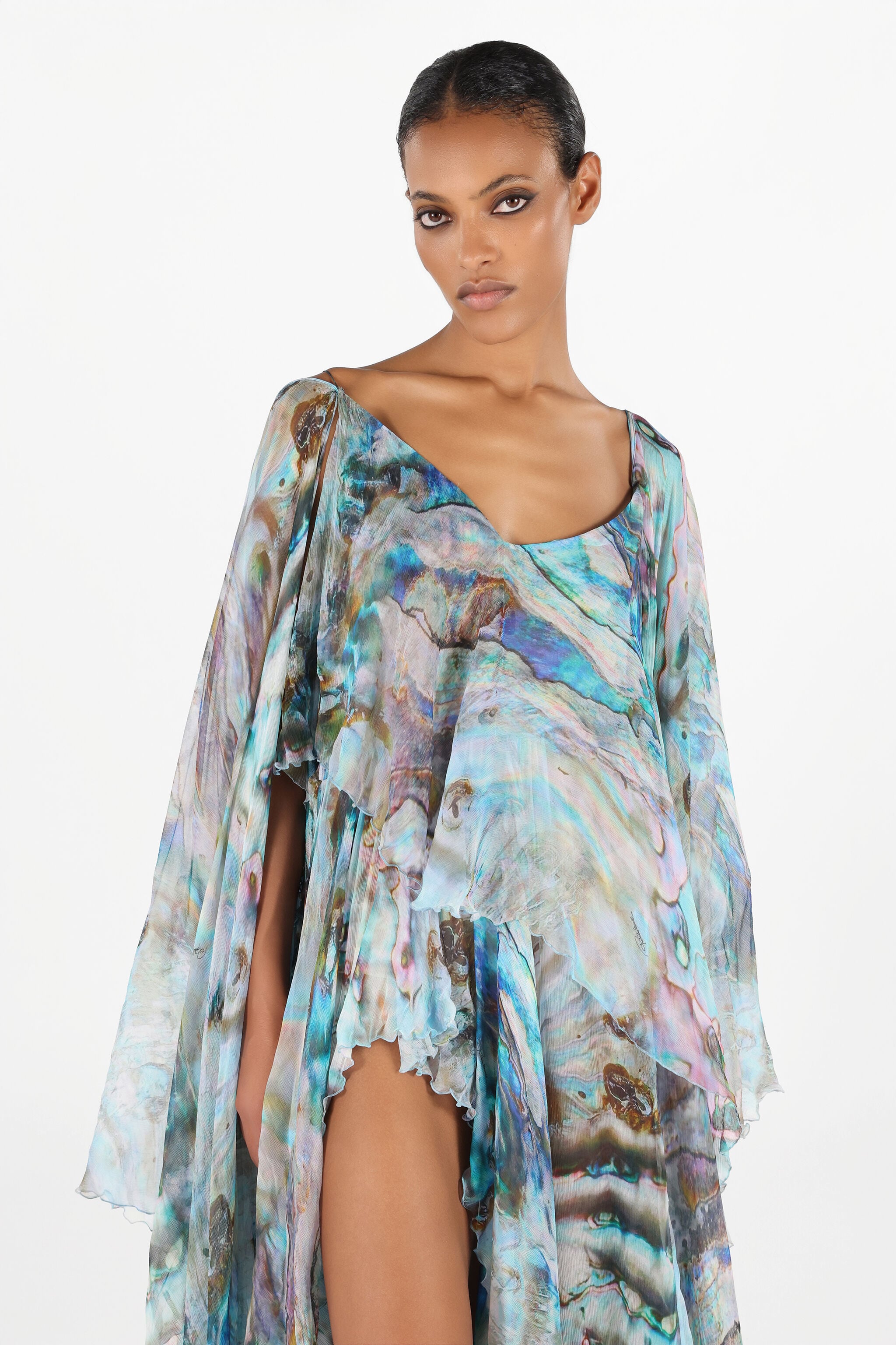 RC Robe Longue Imprimée Mermaid RC Robe Longue Imprimée Mermaid Bleu/Argent UWT106-CKN92