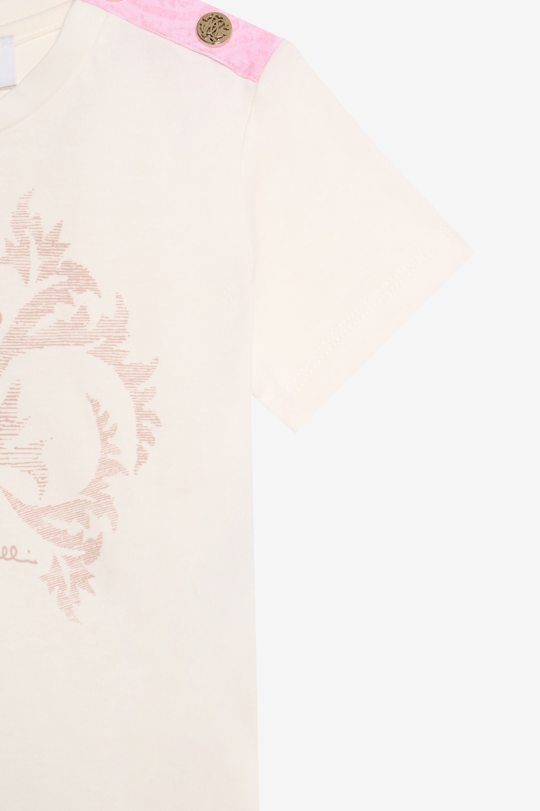 JU Cream T-Shirt with Monogram RC JU Cream T-Shirt with Monogram RC MILKY WHITE VJT62L-JD001