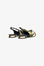 RC Print Satin The Pettegola Slingback with low heel RC Print Satin The Pettegola Slingback with low heel Gold SKS100-SE380