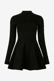 RC Mini Abito Nero In Maglia Con Motivo Leopard BLACK XWM105-MO011