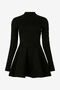 RC Mini robe noire en maille avec motif léopard BLACK XWM105-MO011