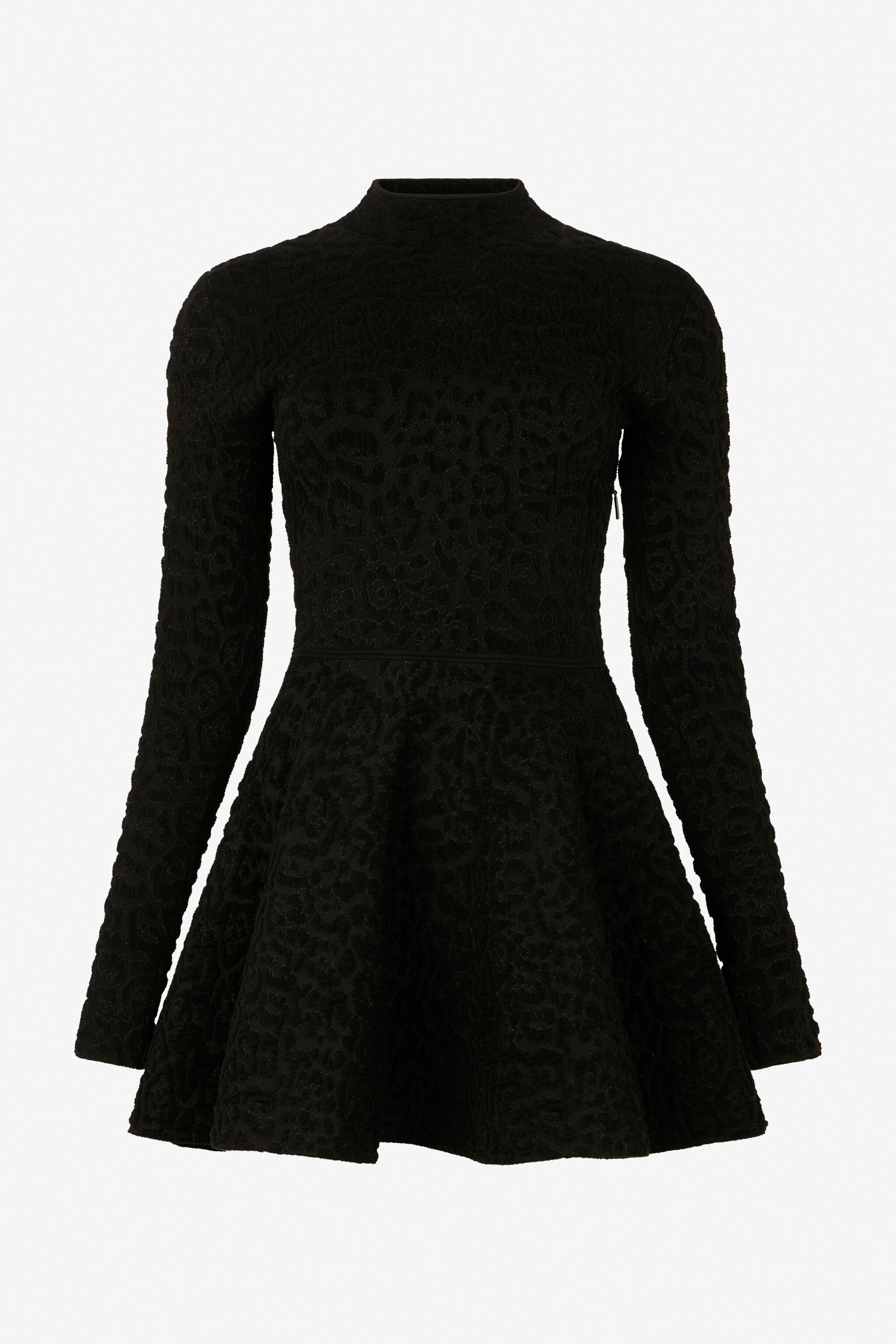 RC Mini Abito Nero In Maglia Con Motivo Leopard BLACK XWM105-MO011