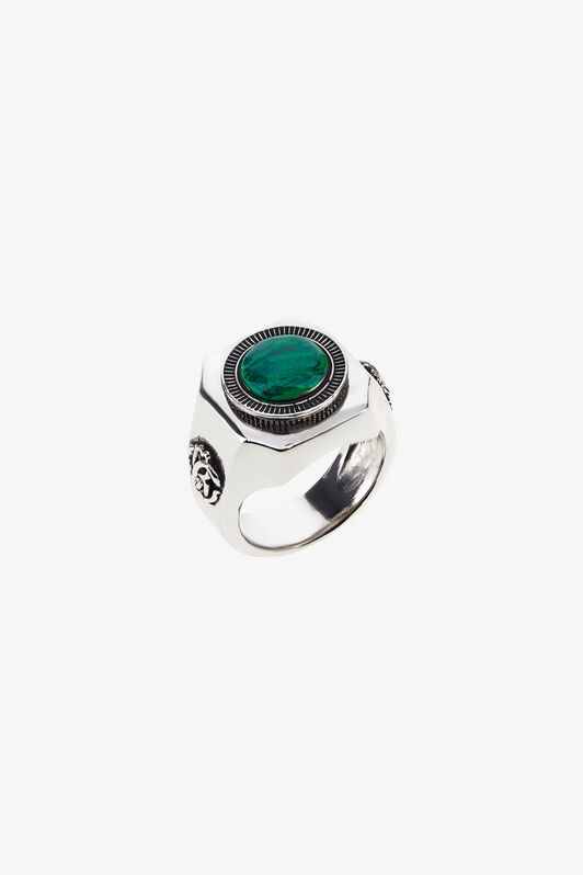 RC Green Stone Signet Ring RC Green Stone Signet Ring Silver TRG007-AM021