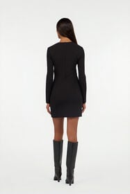 JC Short dress with long sleeves and cut-out BLACK VFT270-VF420