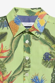 JU Chemise À Imprimé Tropicana Avec Monogramme RC LIME GREEN WJT703-7MR12