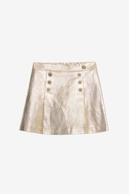 JU Metallic Button Skirt JU Metallic Button Skirt GOLD VJT30A-TVP28