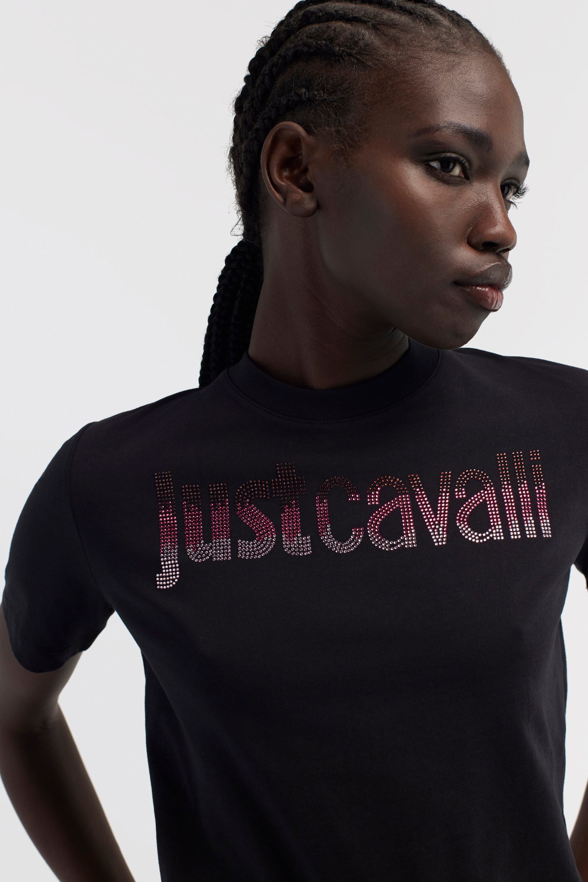 JC Just Cavalli Logo T-Shirt JC Just Cavalli Logo T-Shirt Black RKT851-RK357