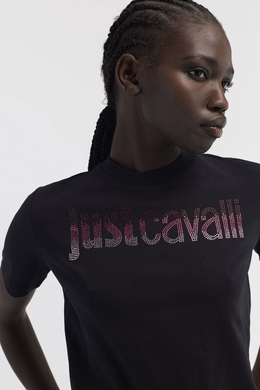 JC Just Cavalli Logo T-Shirt JC Just Cavalli Logo T-Shirt Black RKT851-RK357