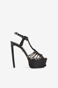 RC Multi-strap snakeskin-effect platform sandals Black QKS017-PZI00