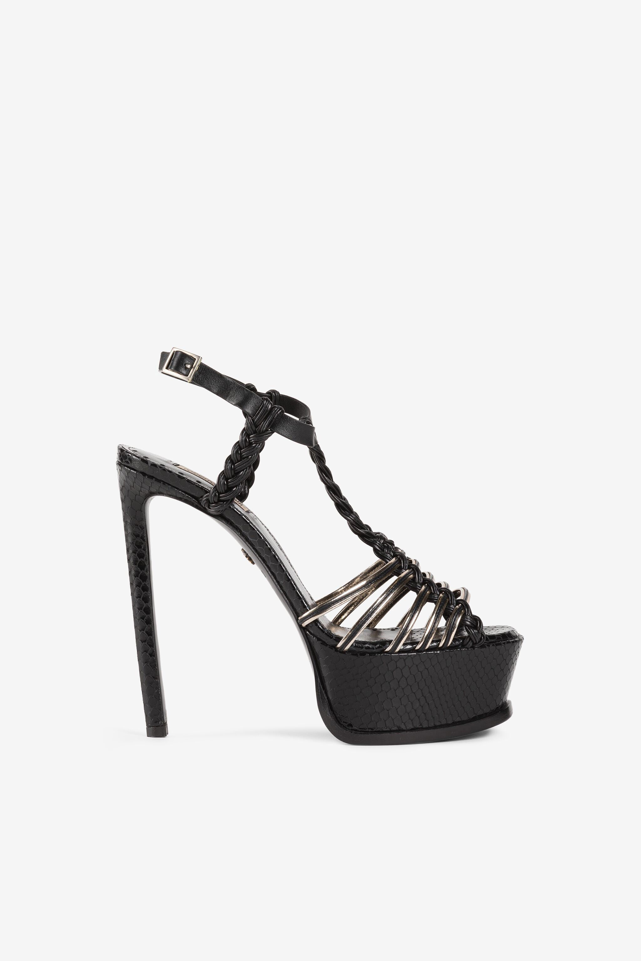 RC Multi-strap snakeskin-effect platform sandals RC Multi-strap snakeskin-effect platform sandals Black QKS017-PZI00
