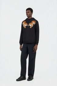 RC Sudadera Con Capucha Negra Con Bordado Tigre BLACK WNT69A-CF057