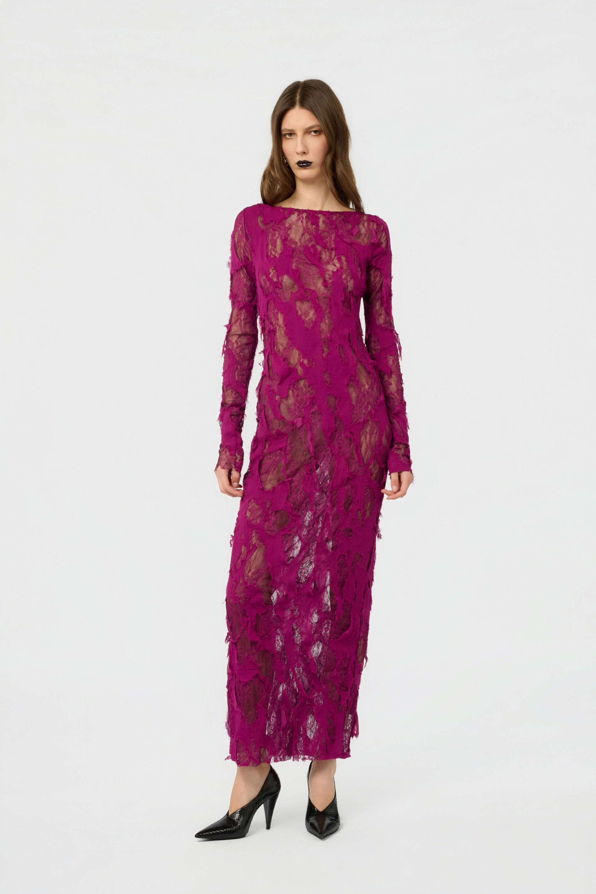 RC Dress with Destroyed-Effect Lace RC Dress with Destroyed-Effect Lace CYCLAMEN XWT145-GG010