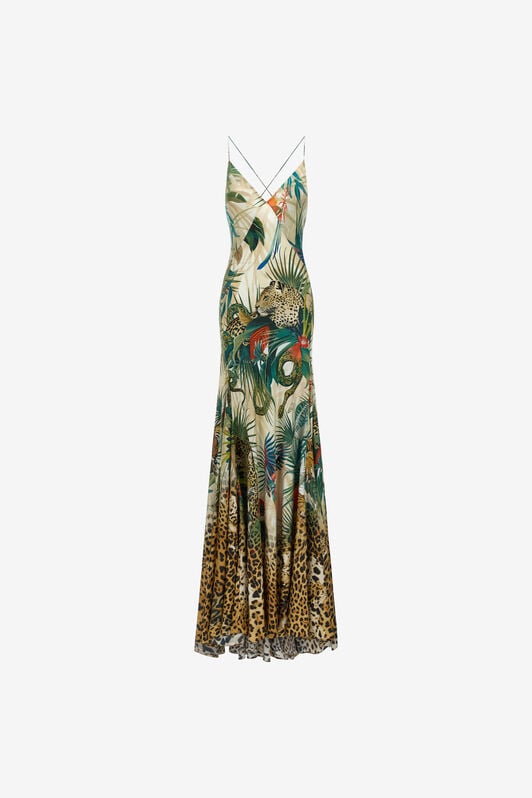 RC Jungle Print Silk Maxi Dress RC Jungle Print Silk Maxi Dress Green SKT162-4QI88