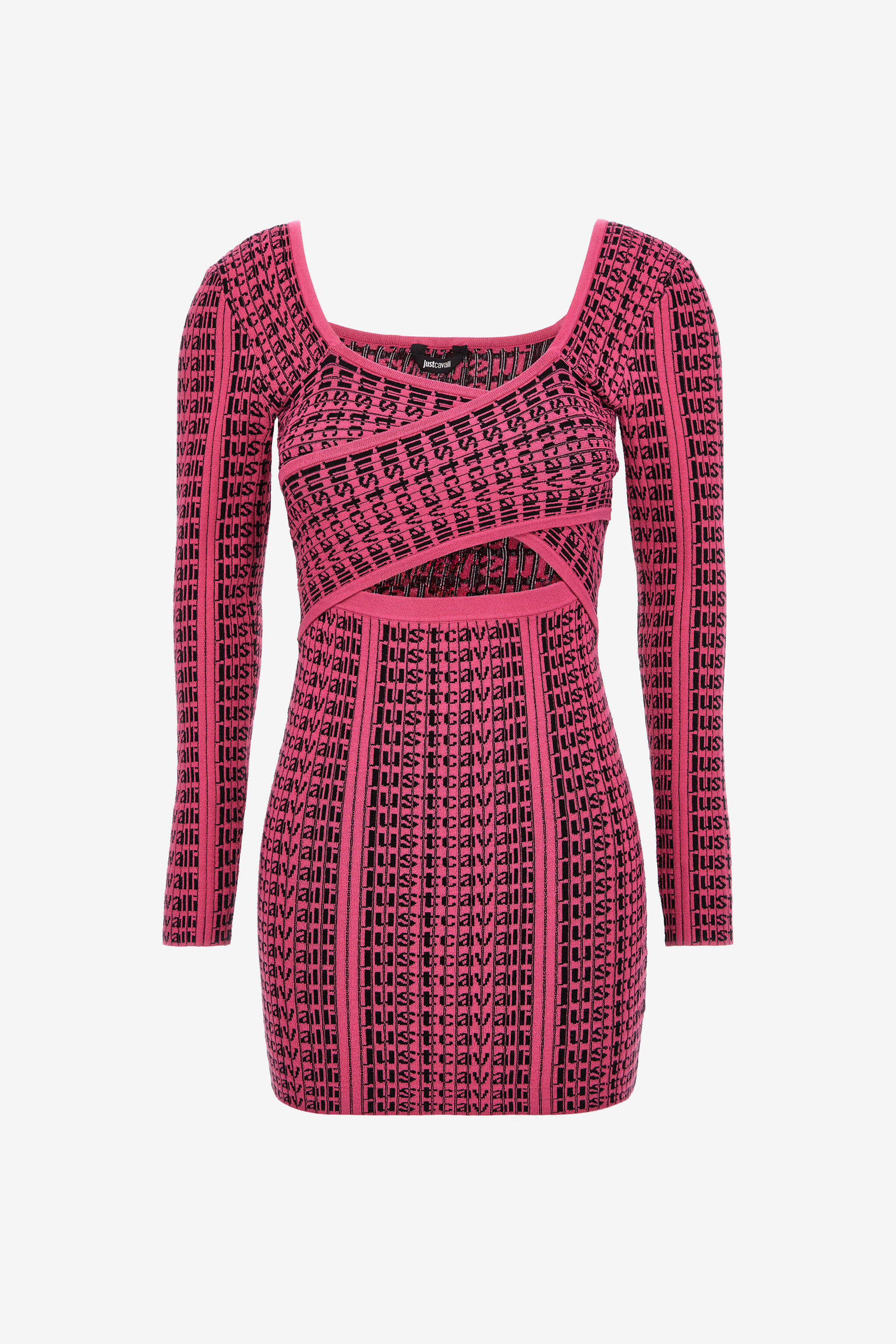 JC Just Cavalli Logo Mini Dress JC Just Cavalli Logo Mini Dress Fuchsia RKT931-RK438