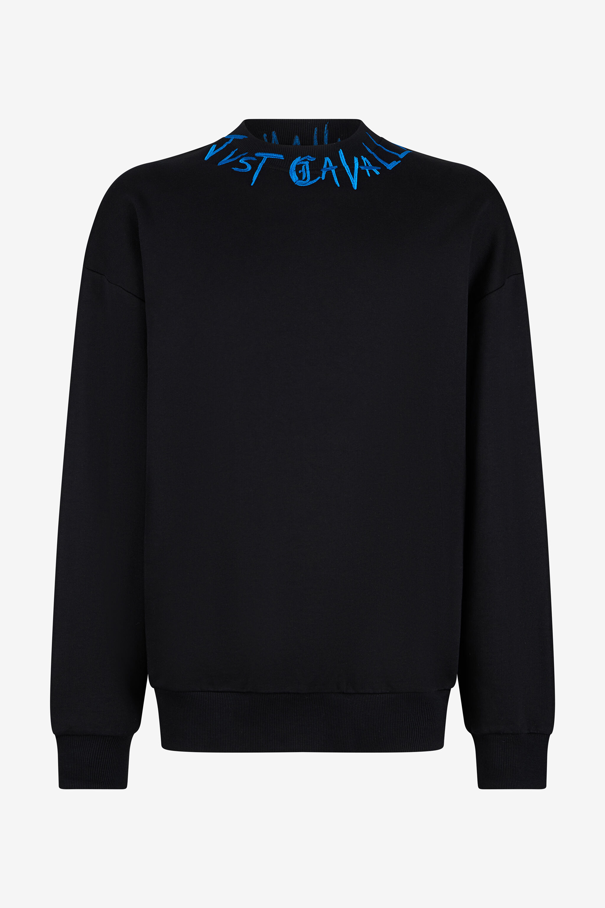 JC Black Sweatshirt With Graffiti Logo Embroidery JC Black Sweatshirt With Graffiti Logo Embroidery BLACK VFT086-VF130