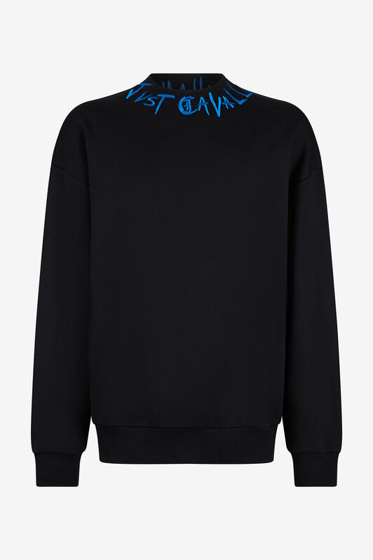 JC Black Sweatshirt With Graffiti Logo Embroidery JC Black Sweatshirt With Graffiti Logo Embroidery BLACK VFT086-VF130
