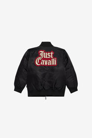JC Bomber Jacket with Logo Patch Detail BLACK XFT40D-SB004