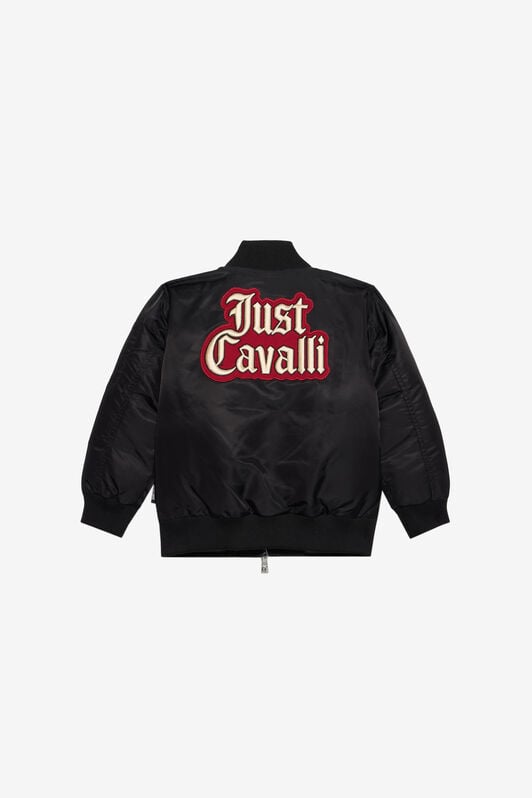JC Bomber Jacket with Logo Patch Detail JC Bomber Jacket with Logo Patch Detail BLACK XFT40D-SB004
