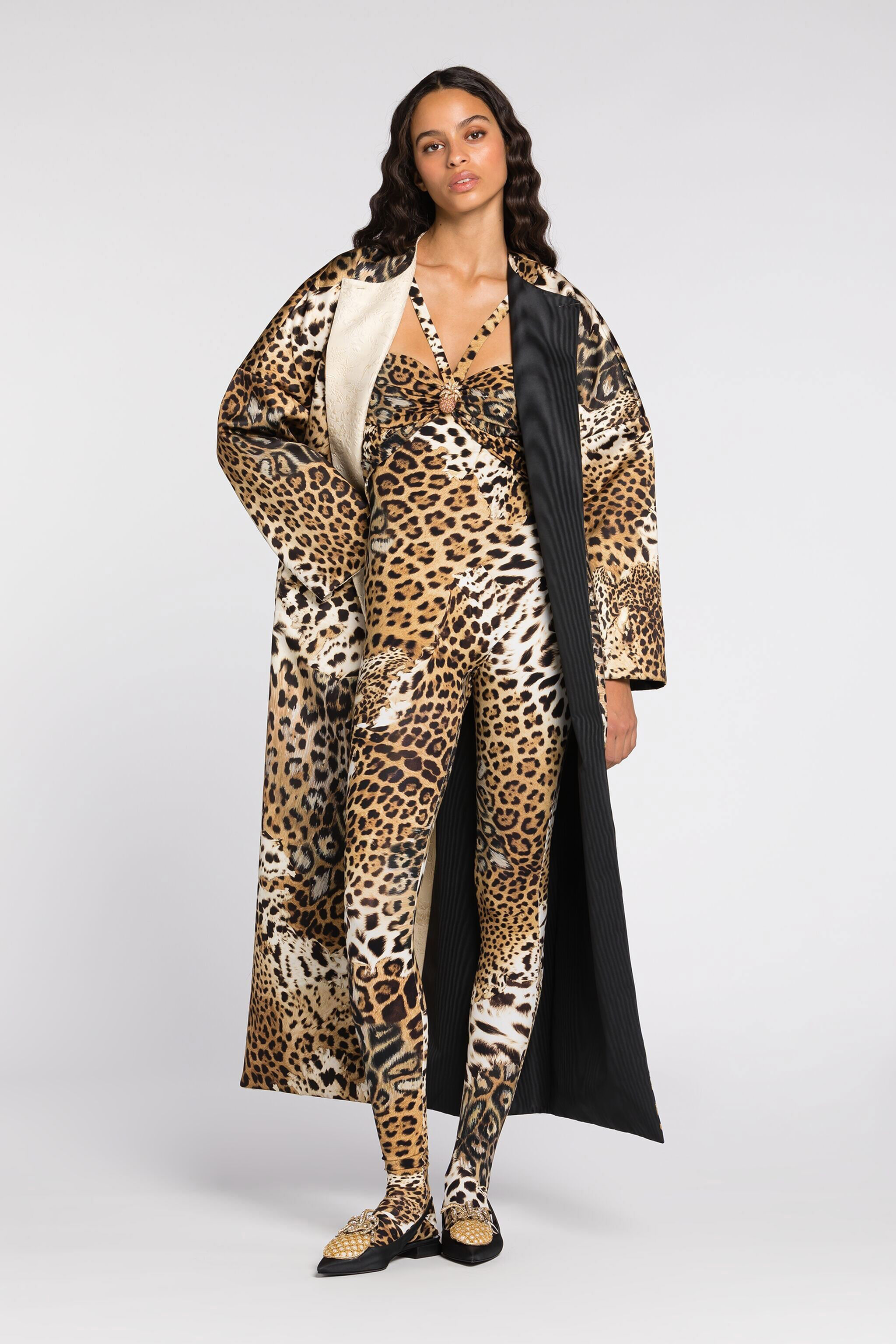 Leopard-print jumpsuit in Light Brown for Women | Roberto Cavalli®