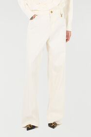 RC Pantaloni Palazzo Con Stampa Pitone Bianco UKJ207-KGN53