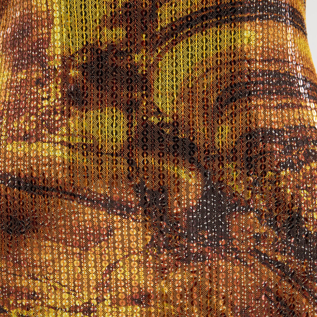 RC Tiger Eye Print Dress Mini RC Tiger Eye Print Dress Mini Yellow VKT170-VXP74